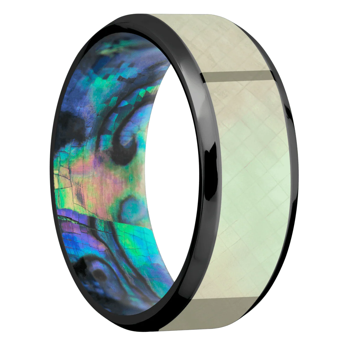 Zirconium + Polish , Polish Finish + Abalone