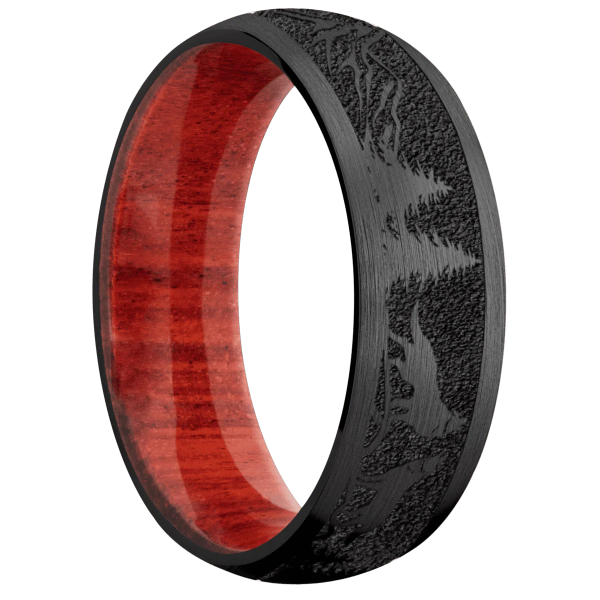 Zirconium + Satin Finish + Red Heart