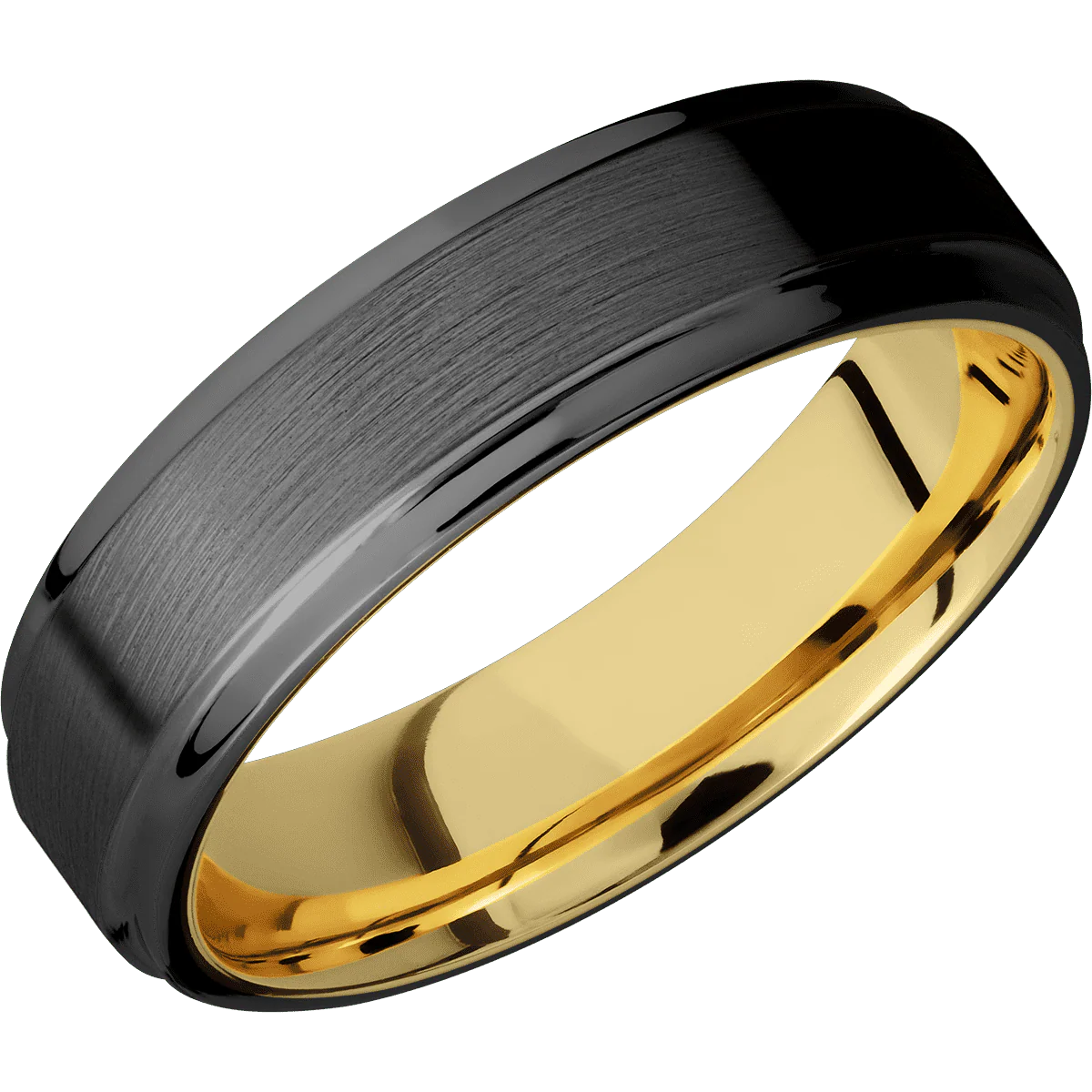 Zirconium + Satin , Polish Finish + 10K Yellow Gold - Image 2