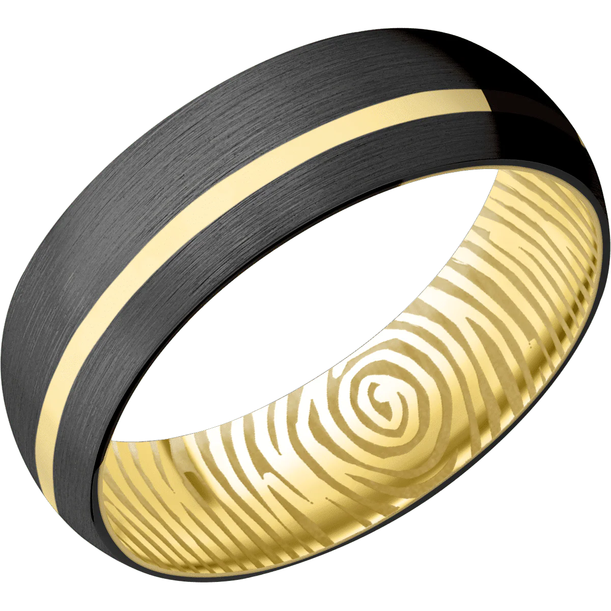 Zirconium + Satin , Satin Finish + 14K Yellow Gold - Image 2