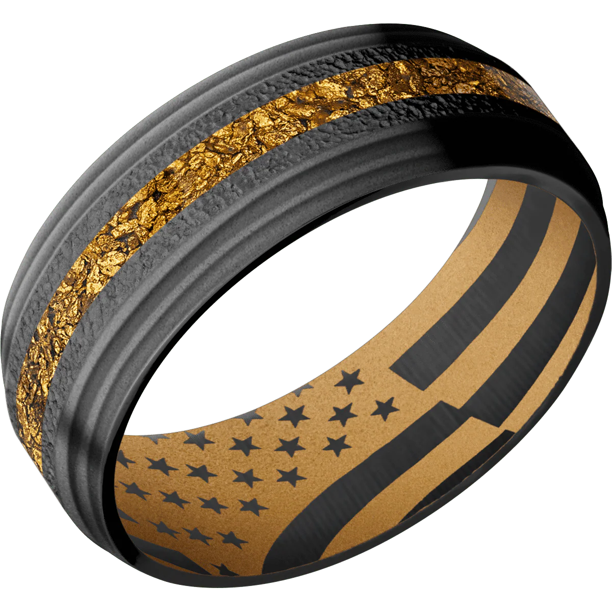 Zirconium + Stipple , Bead Finish + Gold - Image 2